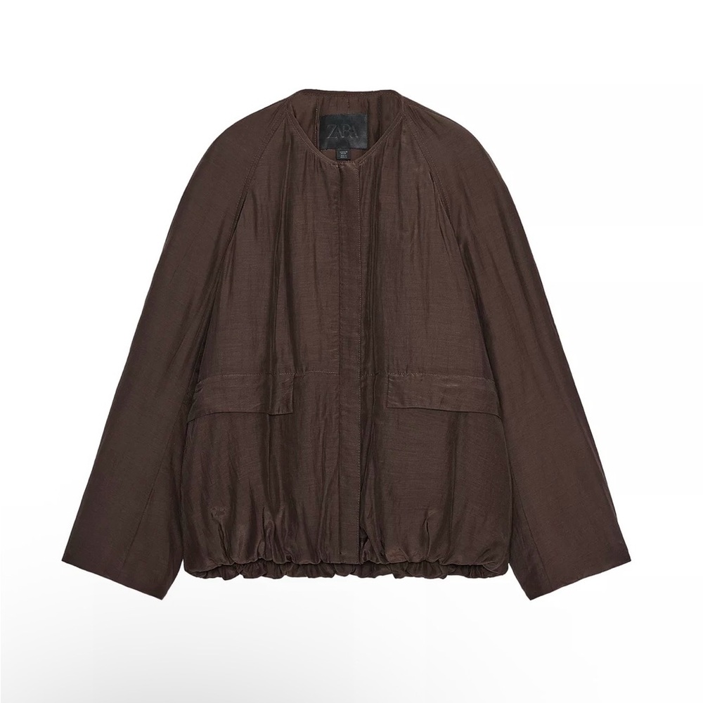 Zara Women's Brown Bomber Jacket